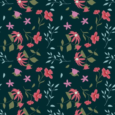 Çiçek deseni kusursuz. Vektör illüstrasyonu.