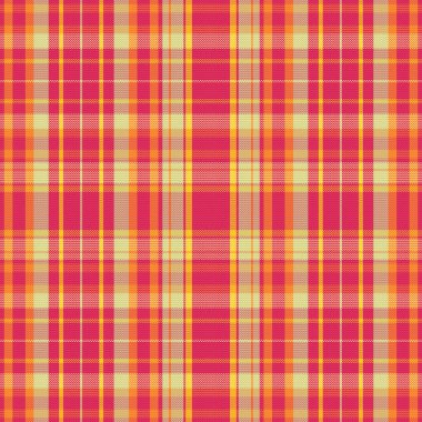 Tartan desenli, desenli ve yaz renginde. Vektör illüstrasyonu.