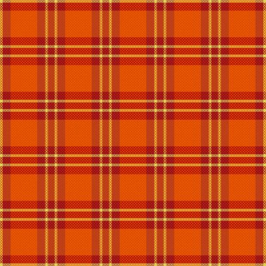 Tartan desenli, desenli ve sıcak renkli. Vektör illüstrasyonu.