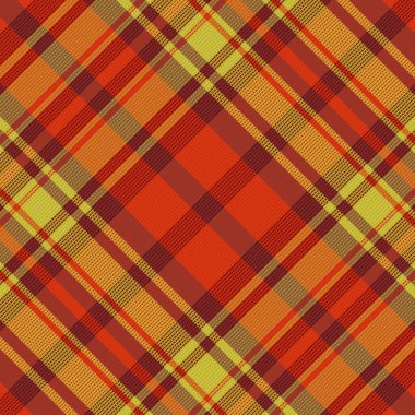 Tartan desenli, desenli ve sıcak renkli. Vektör illüstrasyonu.