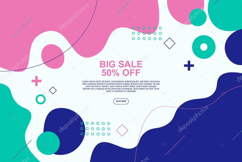 Sale banner background with flat style. Vector illustration.