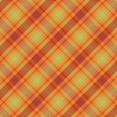 Tartan desenli, desenli ve sıcak renkli. Vektör illüstrasyonu.