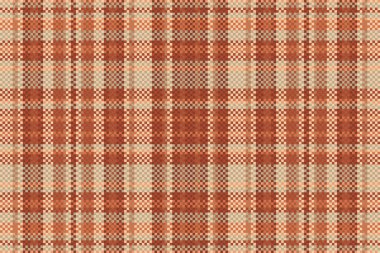 Tartan desenli, desenli ve sıcak renkli. Vektör illüstrasyonu.