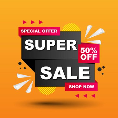 3d gradyan satış afişi arkaplanı. Vektör illüstrasyonu.