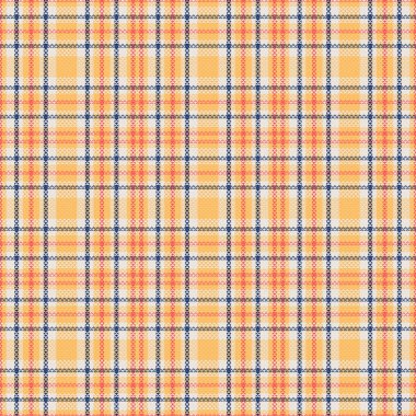 Tartan desenli, desenli ve sıcak renkli. Vektör illüstrasyonu.