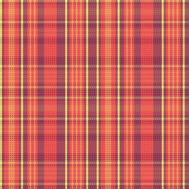 Tartan desenli, desenli ve sıcak renkli. Vektör illüstrasyonu.