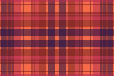 Tartan desenli, desenli ve sıcak renkli. Vektör illüstrasyonu.