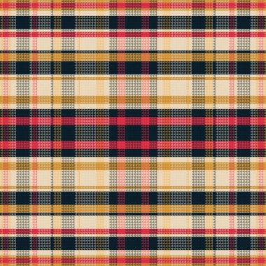 Tartan desenli, desenli ve sıcak renkli. Vektör illüstrasyonu.