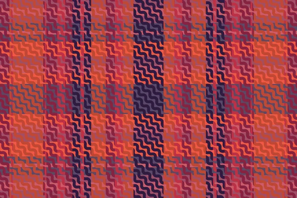 Pola Kotak Kotak Tartan Dengan Tekstur Dan Warna Hangat Ilustrasi - Stok Vektor