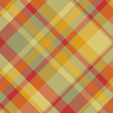 Tartan desenli, desenli ve sıcak renkli. Vektör illüstrasyonu.