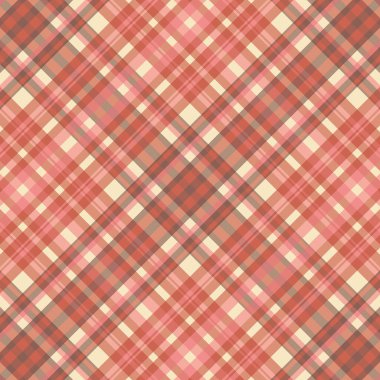 Tartan desenli, desenli ve sıcak renkli. Vektör illüstrasyonu.