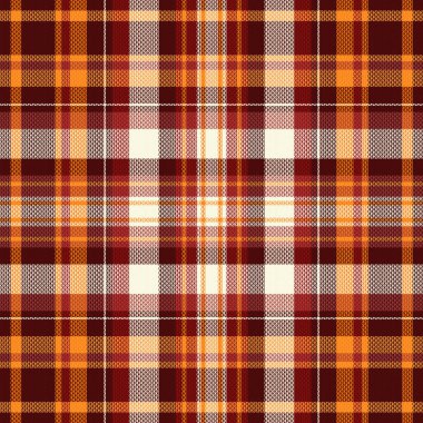 Tartan desenli, desenli ve sıcak renkli. Vektör illüstrasyonu.