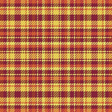 Tartan desenli, desenli ve sıcak renkli. Vektör illüstrasyonu.