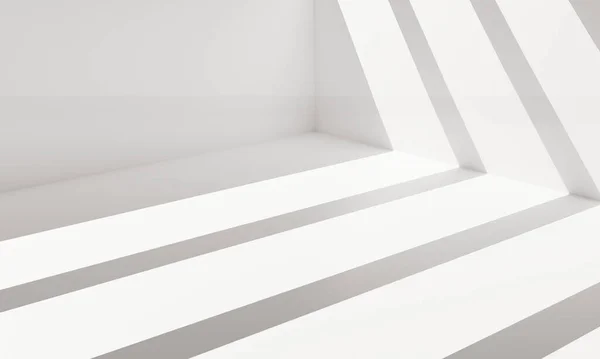 White room with shadow background. 3D rendering illustration.