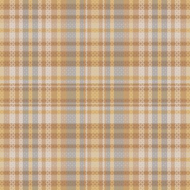 Tartan desenli, desenli ve kahve renkli. Vektör illüstrasyonu.