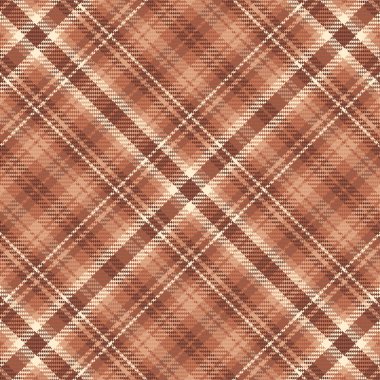 Tartan desenli, desenli ve kahve renkli. Vektör illüstrasyonu.