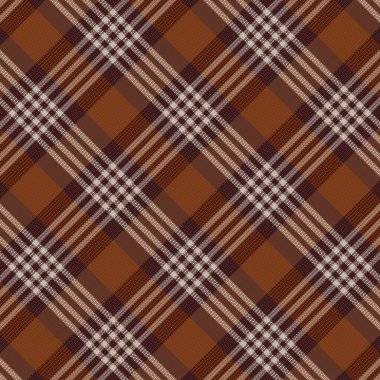 Tartan desenli, desenli ve kahve renkli. Vektör illüstrasyonu.