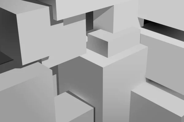 Gray Geometric Cube Background Vector Illustration — Vetor de Stock