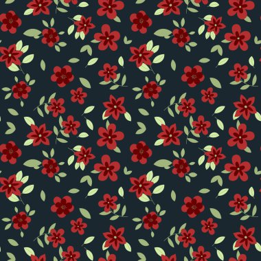 Çiçek deseni kusursuz. Vektör illüstrasyonu.