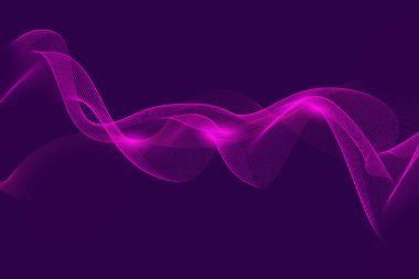 Pink wavy lines on purple background. Vector illustration.