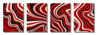 Abstract psychedelic groovy set background. Vector illustration.