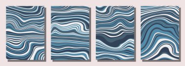 Abstract psychedelic groovy set background. Vector illustration.