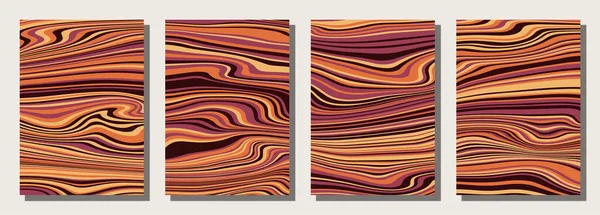 Abstract psychedelic groovy set background. Vector illustration.