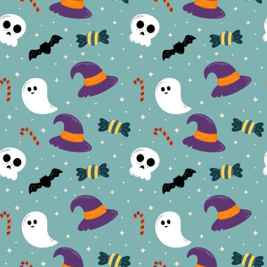 Halloween pattern in seamless style. Vector illustration.