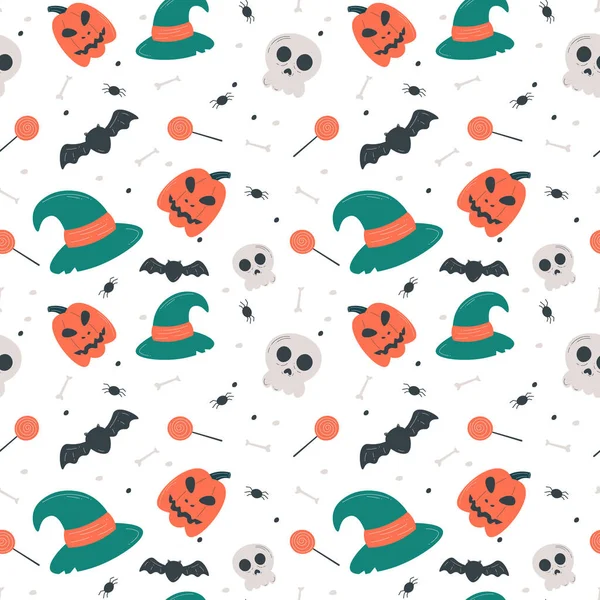 Halloween Pattern Seamless Style Vector Illustration — Wektor stockowy