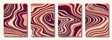 Abstract psychedelic groovy set background. Vector illustration.