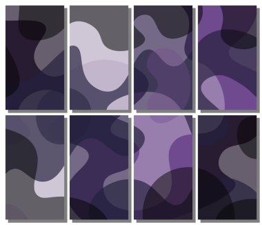 Abstract wavy set background. Abstract background. Vector illustration.