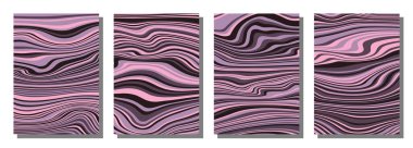 Abstract psychedelic groovy set background. Vector illustration.