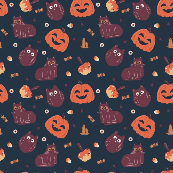 Halloween Pattern Seamless Style Vector Illustration — Wektor stockowy