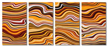 Abstract psychedelic groovy set background. Vector illustration.