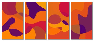 Abstract wavy set background. Vector illustration.