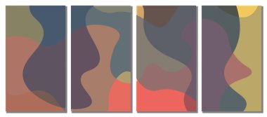 Abstract wavy set background. Vector illustration.