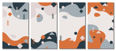 Abstract modern template set background. Vector illustration.