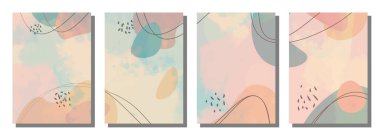 Minimalist abstract hand drawn set background. Vector illustration.