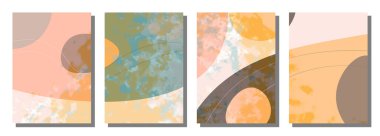 Minimalist abstract hand drawn set background. Vector illustration.