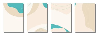 Minimalist abstract hand drawn set background. Vector illustration.