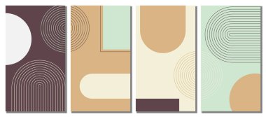 Minimalist abstract hand drawn set background. Vector illustration.