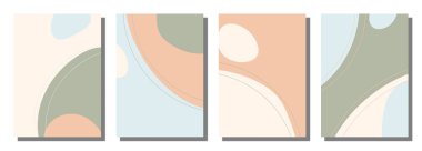 Minimalist abstract hand drawn set background. Vector illustration.
