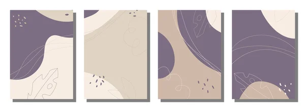 Minimalist Abstract Hand Drawn Set Background Vector Illustration — Vetor de Stock