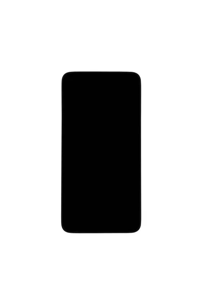 Makieta Smartfona Czarnym Ekranem Odizolowanym Białym Tle — Zdjęcie stockowe