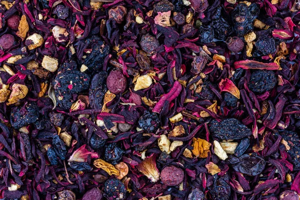 Texture Dry Berry Tea Top View Close — Foto Stock