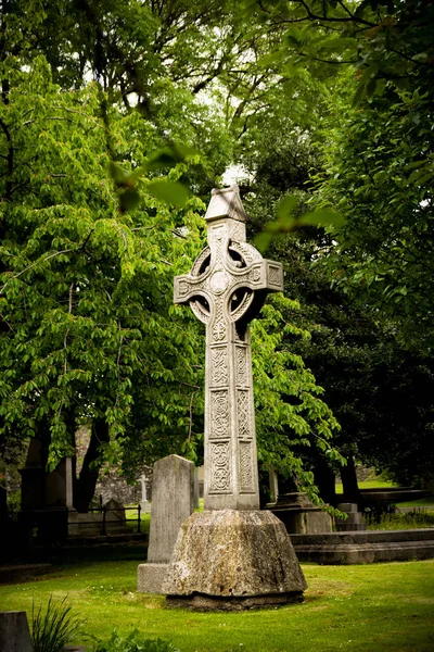 Keltský Kříž Hřbitově Katedrály Patrika — Stock fotografie