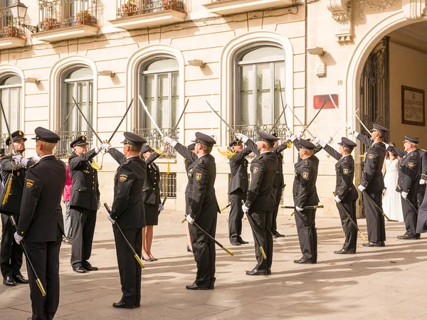 Alcala Henares Spain June 2022 Military Honor Picket Exit Newlyweds — Stock Photo, Image