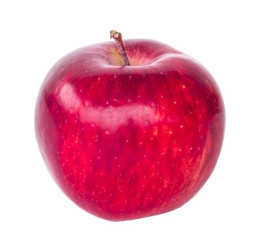 Kapalı tek kırmızı elma kırpma yolu ile beyaz arkaplan izole.