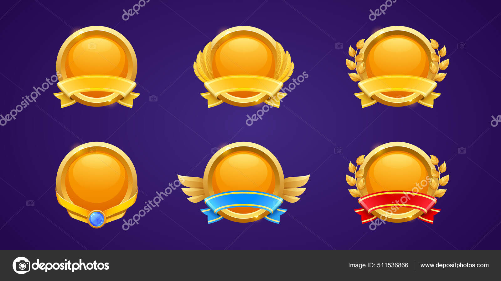 Award, cartoon, gold, ribbon, rosette, sign, winner icon - Download