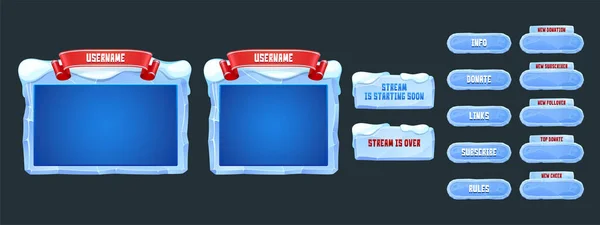 Game streaming overlay panels with ice texture